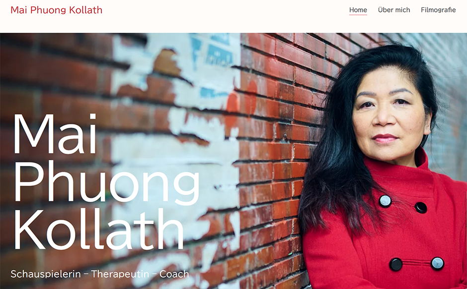Marina Furin Designstudio Berlin Webseite erstellen Firmenseite Homepage Mai Phuong Kollath Schauspielerin