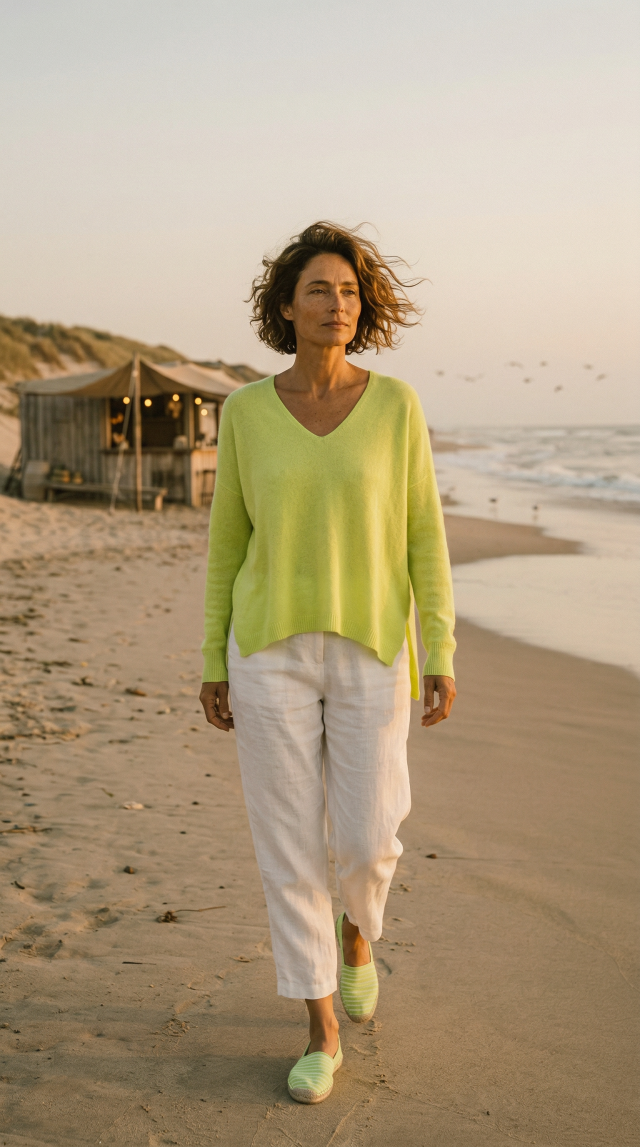 Brand "Cashmere Sisters" Pulli limetten