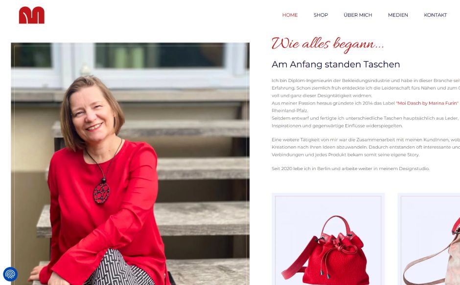 Marina Furin Designstudio Berlin Webseite erstellen Firmenseite Homepage Marina Furin